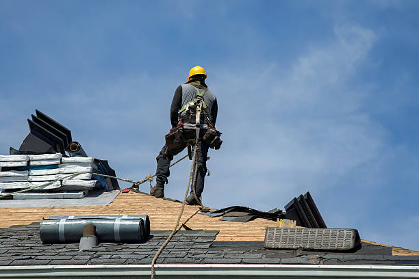 Professional Gutter Installation technician working in Louisville, IL